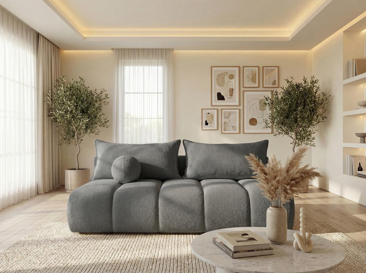 SCHLAFSOFA Milla mit Bettkasten, Grau 205/97/85 cm - Grau, Textil/Metall (205/97/85cm) - WFL GROUP