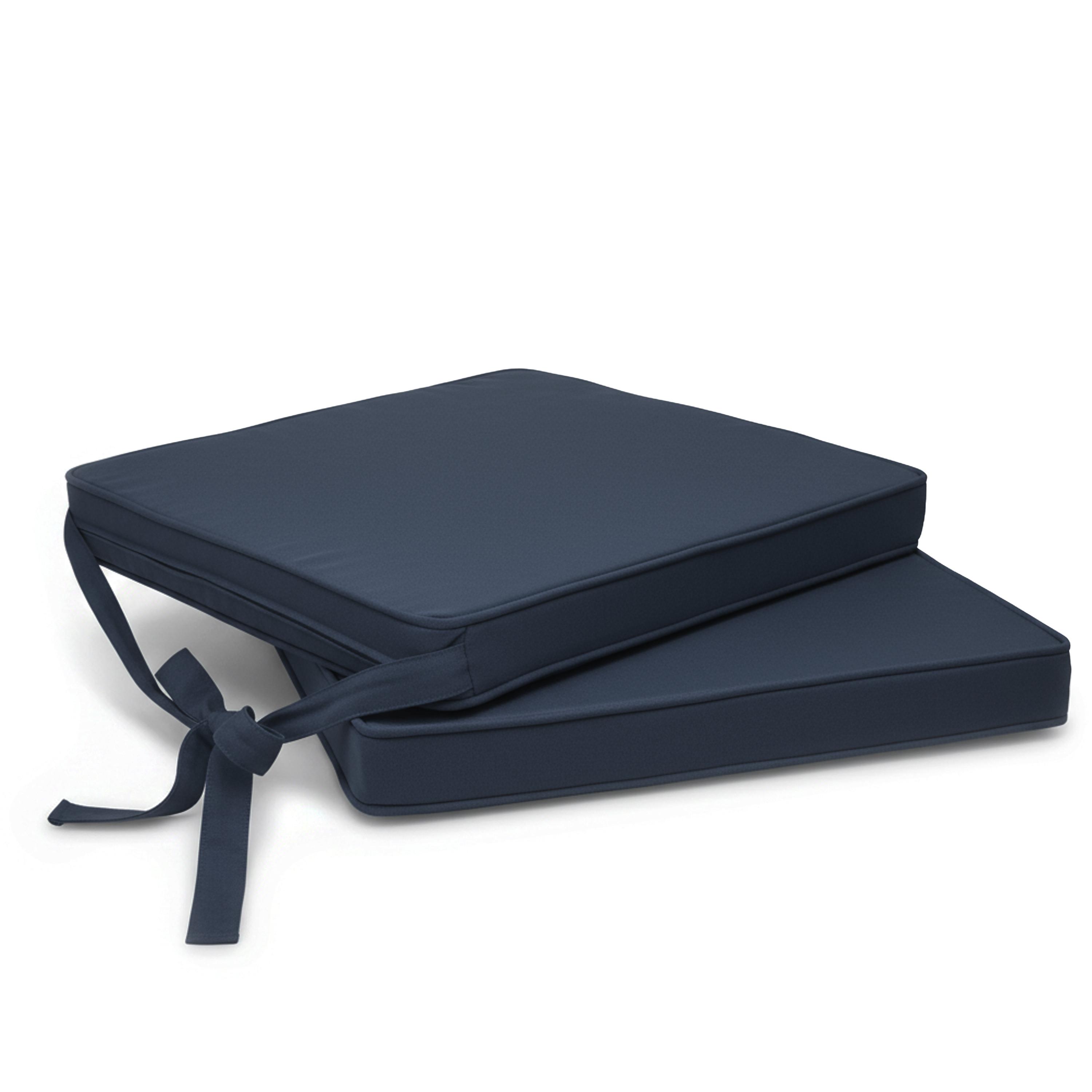 STUHLKISSEN Loft SK 45x40x5cm Dunkelblau (2tlg) - Dunkelblau, Textil (45/40/10cm) - Beautissu 