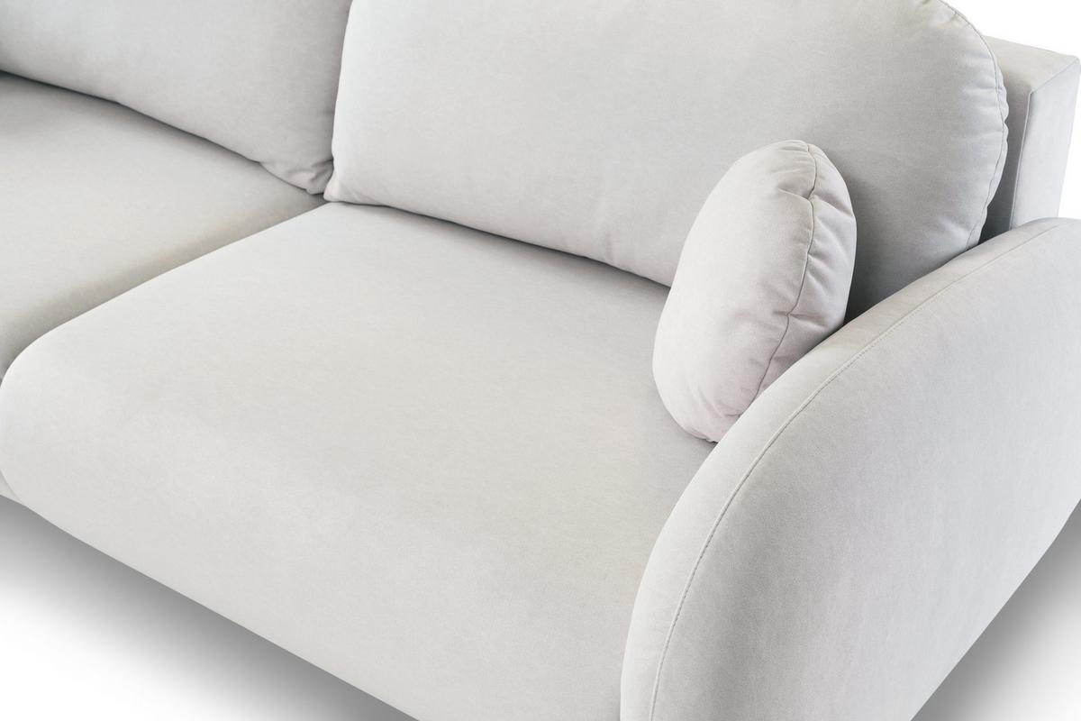BETTSOFA AGIO Beige Plüsch-Stoff mit Schlaffunktion - Beige, Holz (232/95/109cm) - MASSENO