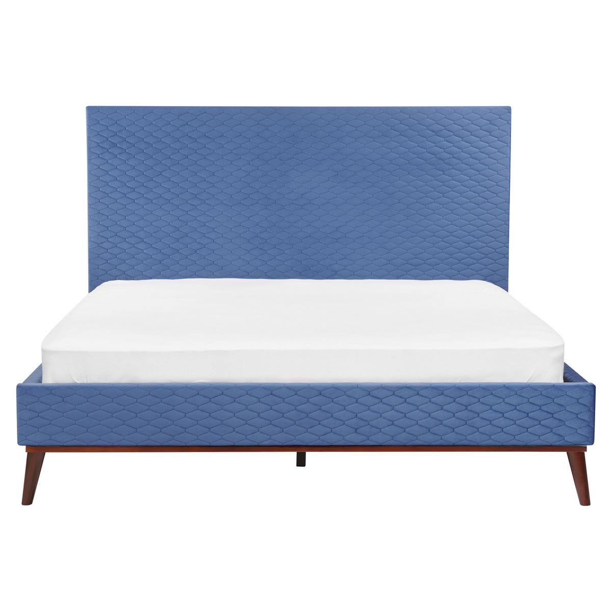 POLSTERBETT mit Lattenrost 180x200 cm Blau Bayonne - Blau, Textil (180/200cm) - Beliani