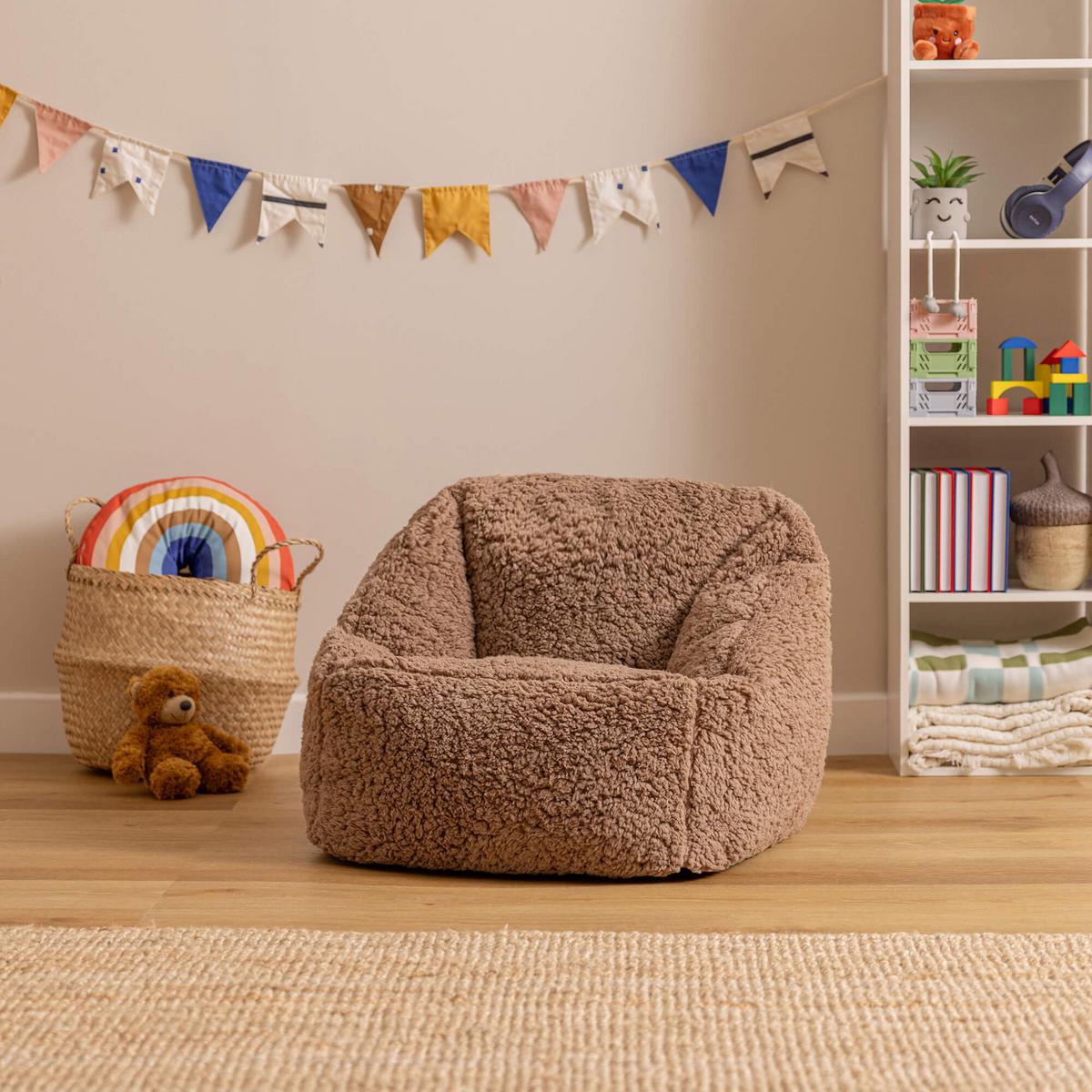 SITZSACK Flauschig für Kinder - Mokka, Kunststoff (55/44/55cm) - icon