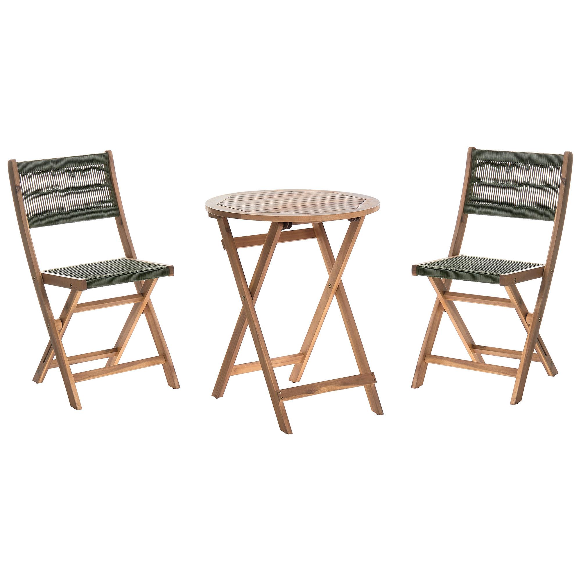 BISTRO-SET 2-Sitzer Grün Prossedi - Hellbraun/Grün, Holz - Beliani