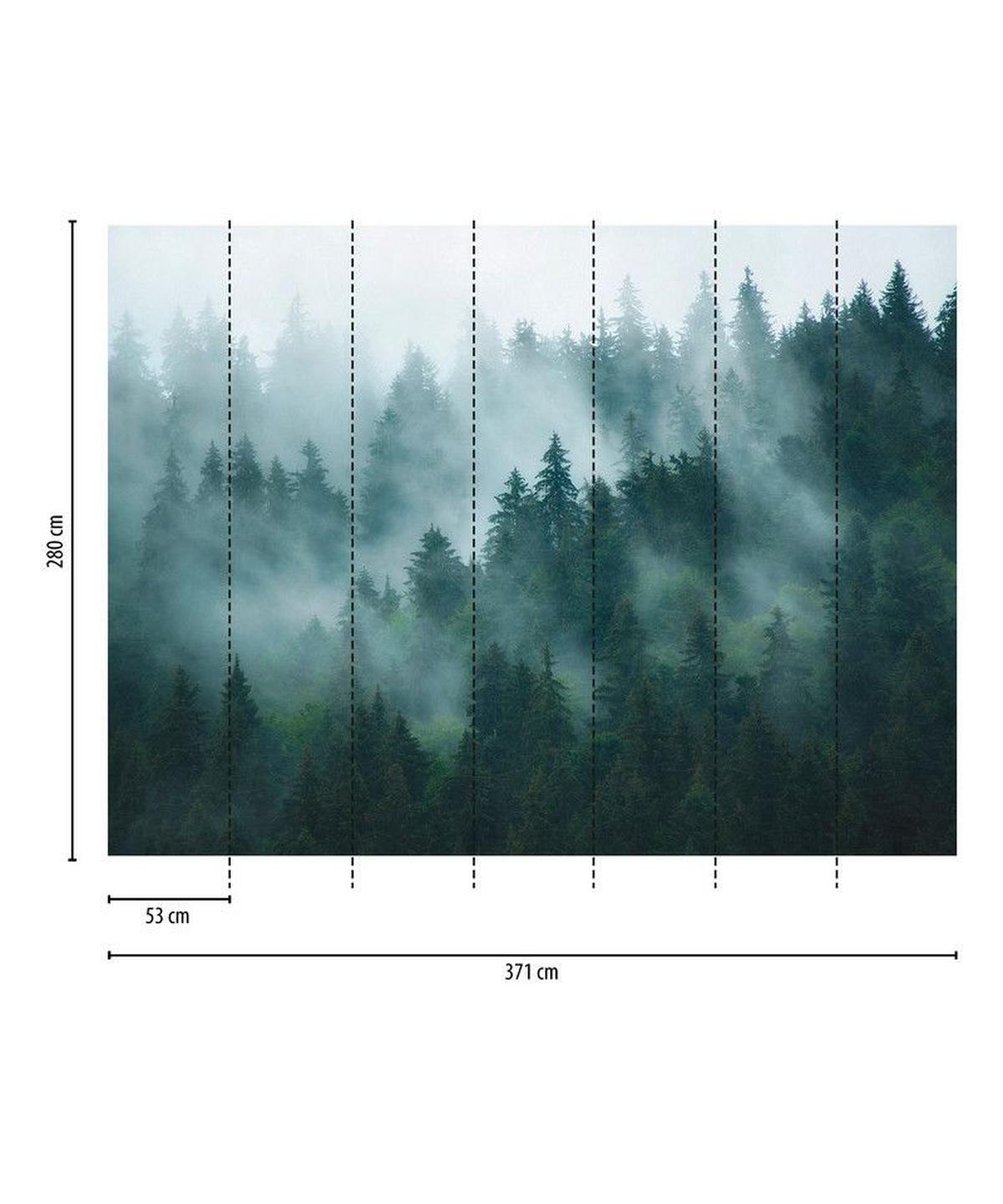 VLIESTAPETE Grün 371/280 cm - Blau/Grün, Textil (371/1cm) - KUNSTLOFT