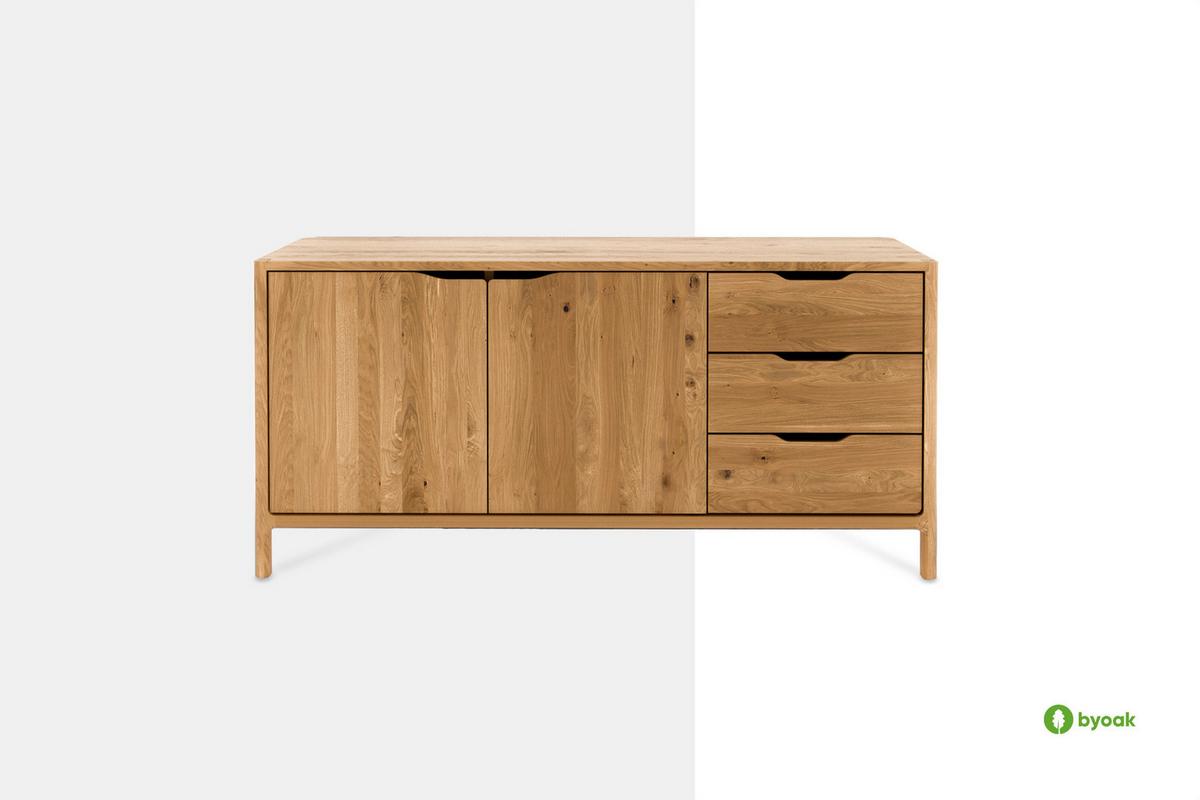 KOMMODE PAUL Wildeiche - Wildeiche, Holz (140/64/50cm) - byoak