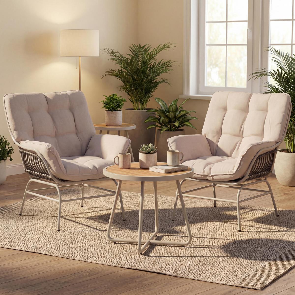 RELAXSESSEL Hellgrau, Beige - Beige/Hellgrau, Holzwerkstoff (77/90/80cm) - MCW