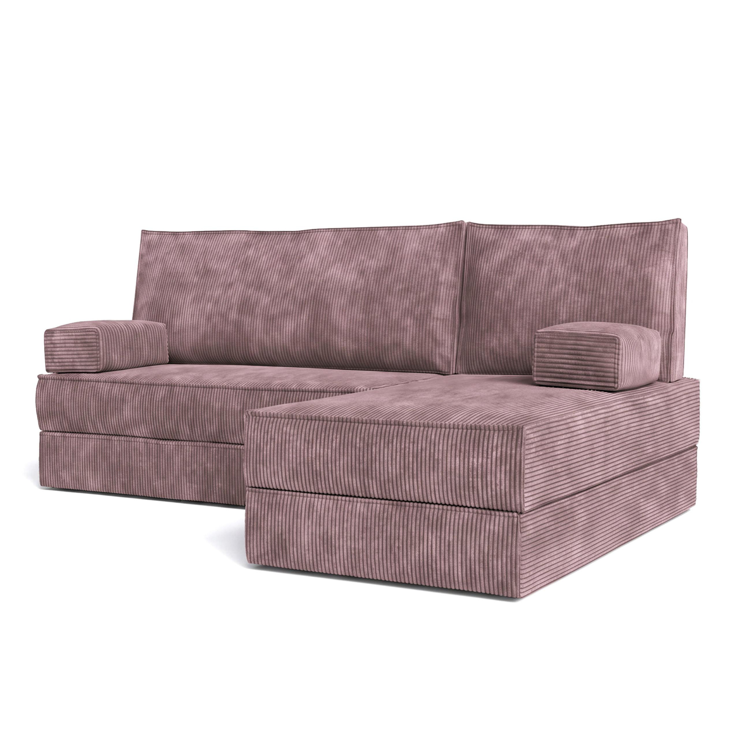 ECKSOFA NOTIA modulares Boneless Sofa mit Schlaffunktion Lila Kordstoff - Lila, Textil (200/120cm) - MASSENO