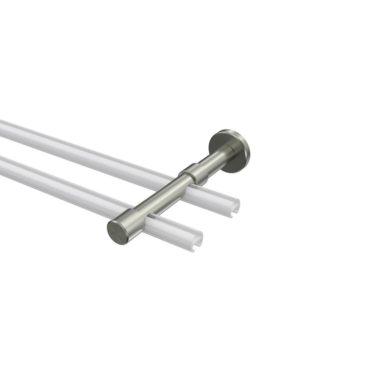 TRÄGER FÜR GARDINENSTANGEN 16 mm Ø, Sinux 2-läufig, Edelstahl-Optik - Edelstahlfarben, Metall (15.8/4/4cm) - INTERDECO