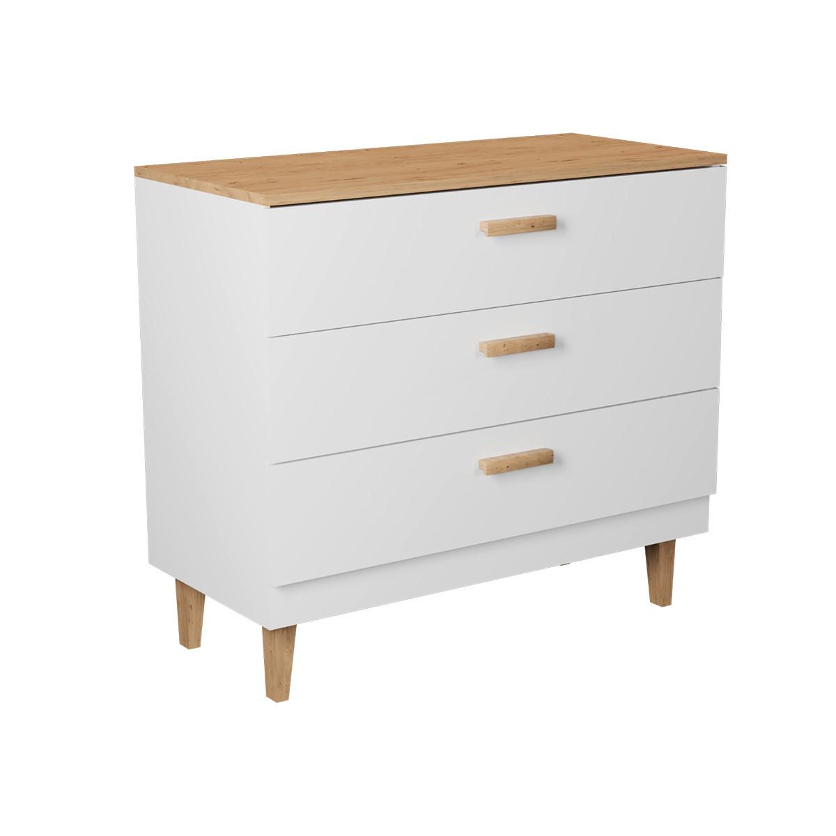 KOMMODE Denver Weiß - Weiß, Holzwerkstoff (100/90/47cm) - Petits-meubles