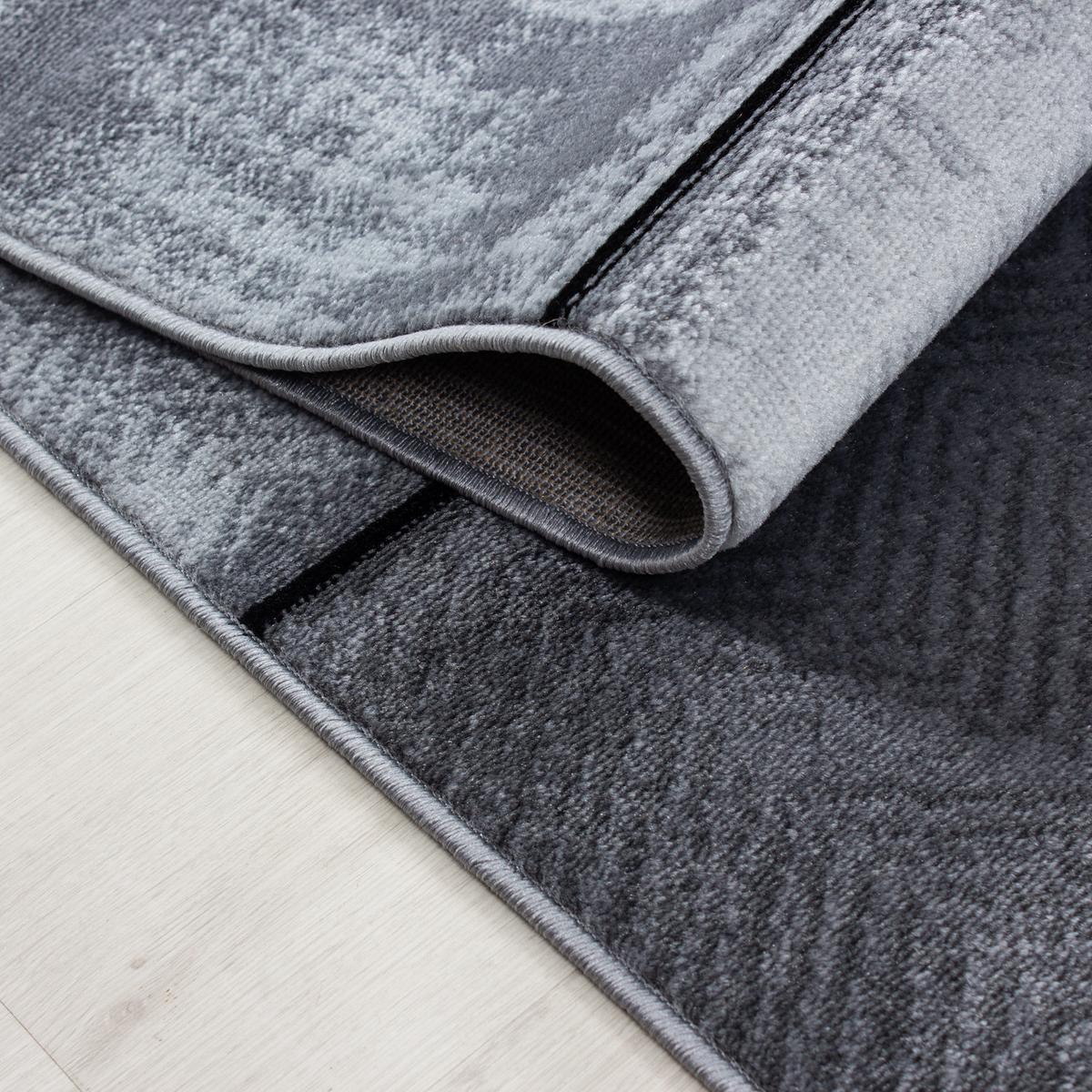 TEPPICH Kurzflor DRAU in Schwarz, in 3D-Holzoptik, 240 x 340 cm - Grau, Textil (340/240cm) - KADIMA DESIGN