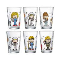 KINDERGLÄSER Berufe Jungs & Mädchen bunt 205 ml 6-tlg. - Multicolor, Glas (0.205L) - Ritzenhoff Breker