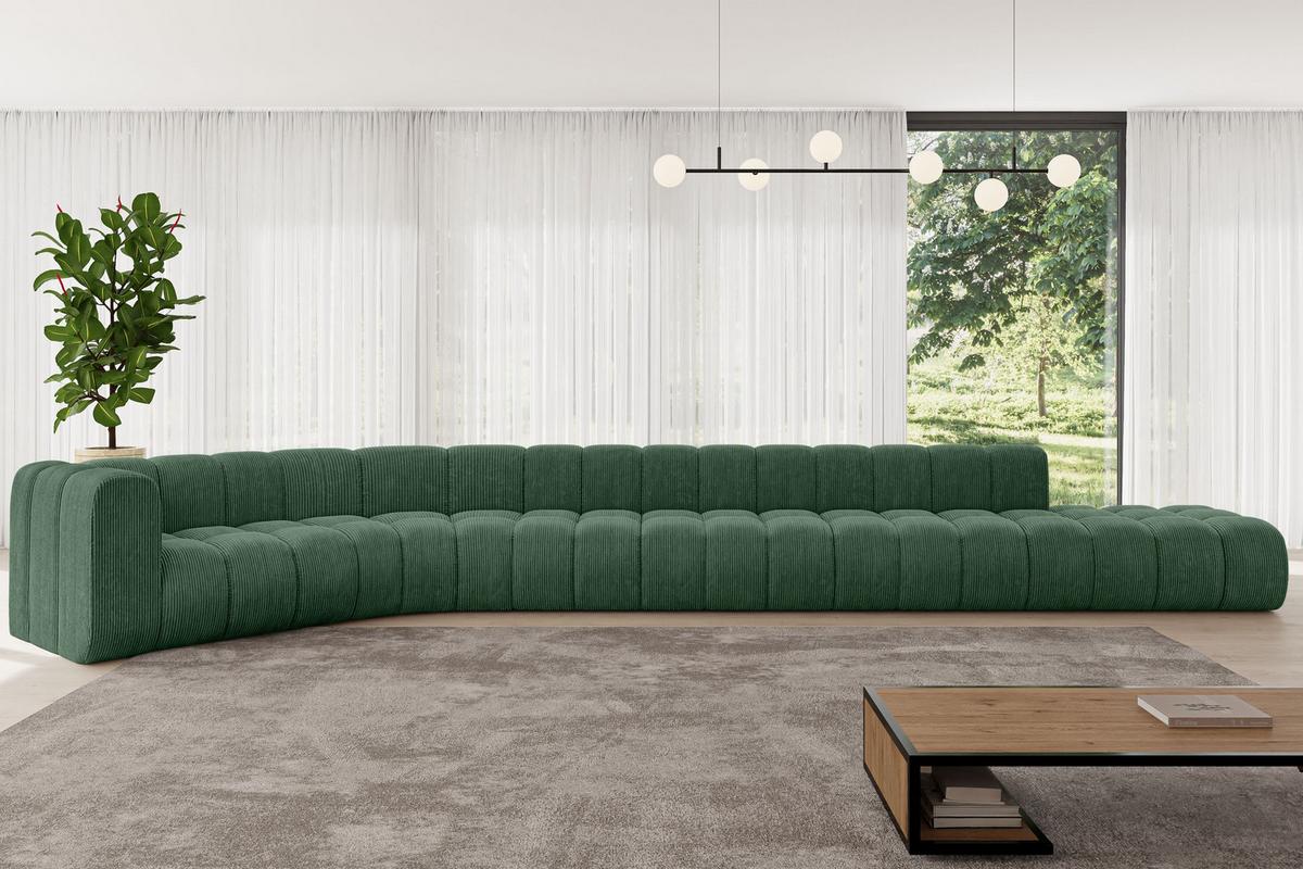 ECKSOFA modulares Sofa Tilmo-L3 - 581x194x70 cm Grün - Grün, Holzwerkstoff/Textil (581/194cm) - ALTDECOR