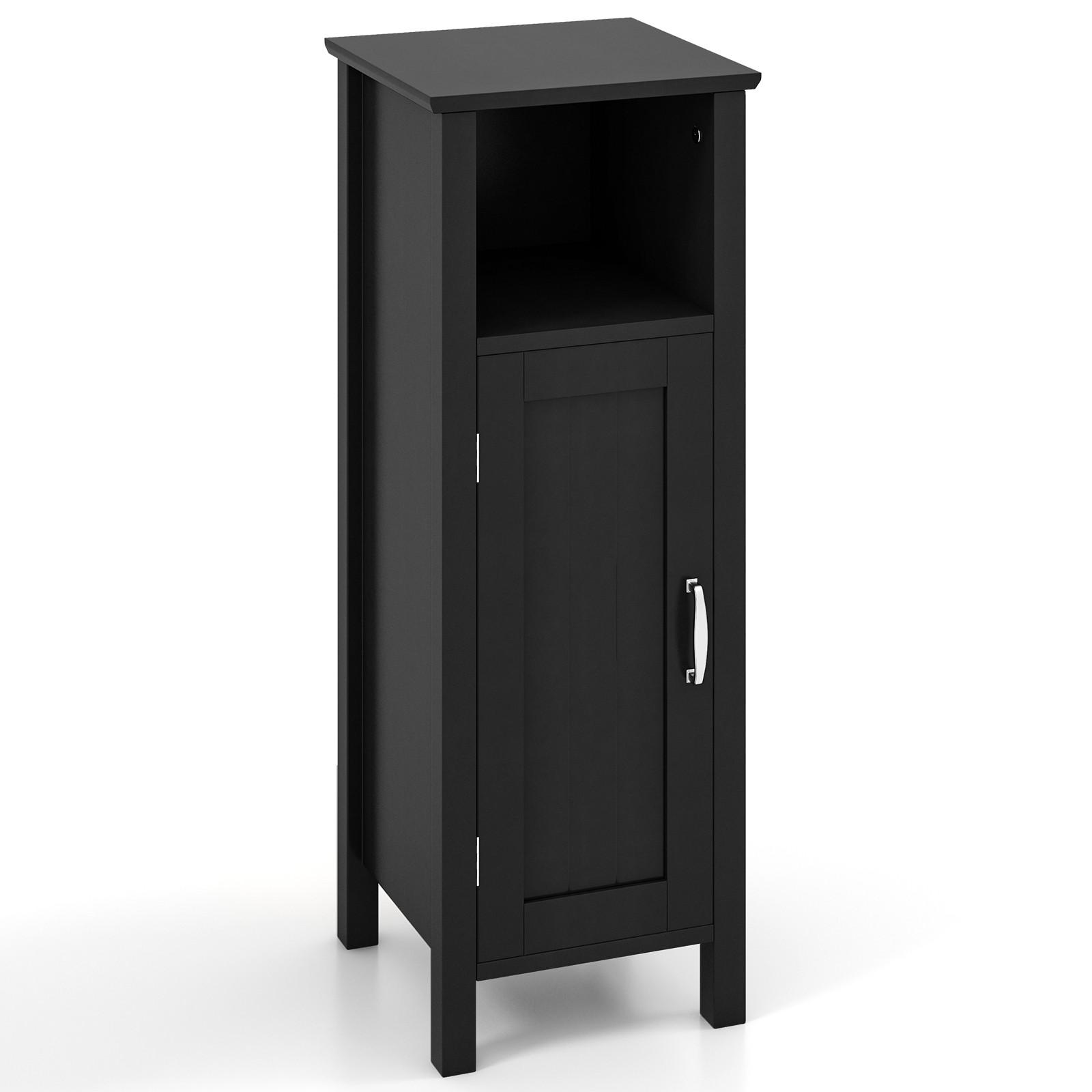 AUFBEWAHRUNGSSCHRANK Schwarz - Schwarz, Holzwerkstoff (30/80/30cm) - COSTWAY