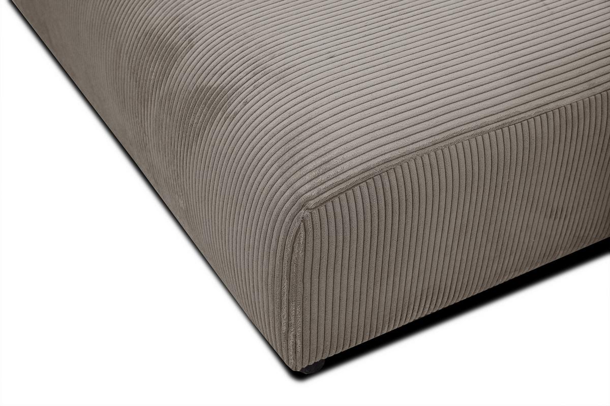 ECKSOFA TAUER 5-Sitzer, taupe - Taupe/Schwarz, Holzwerkstoff/Kunststoff (292/174cm) - Wozimo