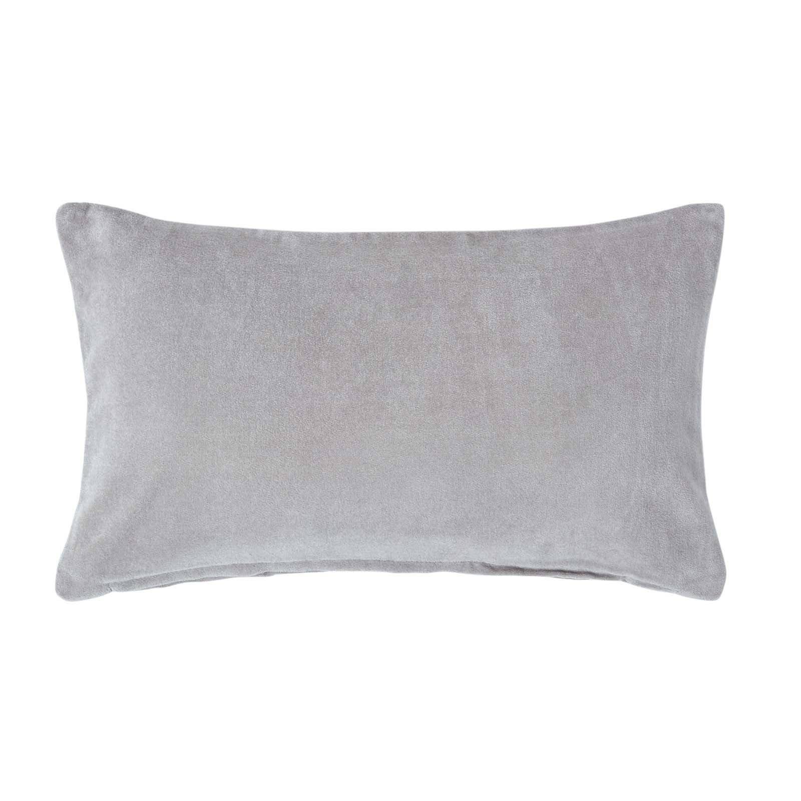 KISSENHÜLLE Baumwollsamt grau 30/50 cm - Hellgrau, Textil (30/50cm) - Homescapes