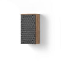 BADSCHRANK Ronco Anthrazit mit Wabenstruktur 30 x 59 cm 2 Fächer, Badezimmer - Anthrazit, Holzwerkstoff (30/59/24cm) - Livinity®
