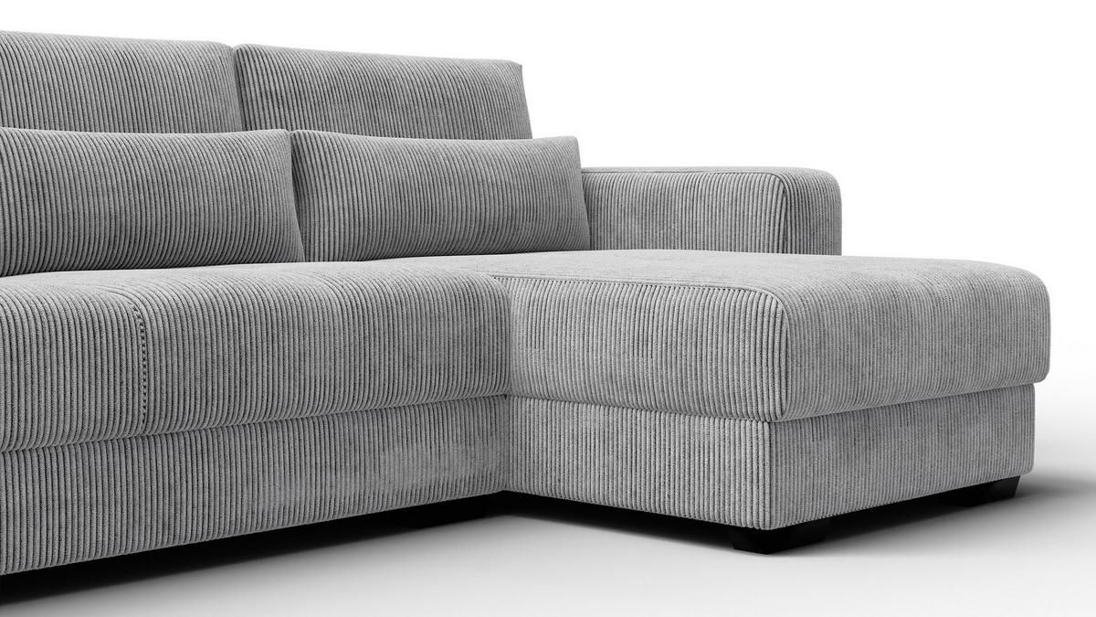ECKSOFA OLI 4-Sitzer rechts, hellgrau - Hellgrau, Holz/Textil (295/172cm) - Wozimo