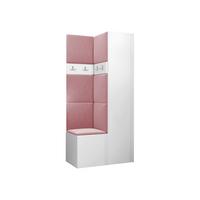 GARDEROBEN-SET Orion XXIV - Weiß/Rosa, Holzwerkstoff/Kunststoff (82/186/46cm) - MIRJAN24