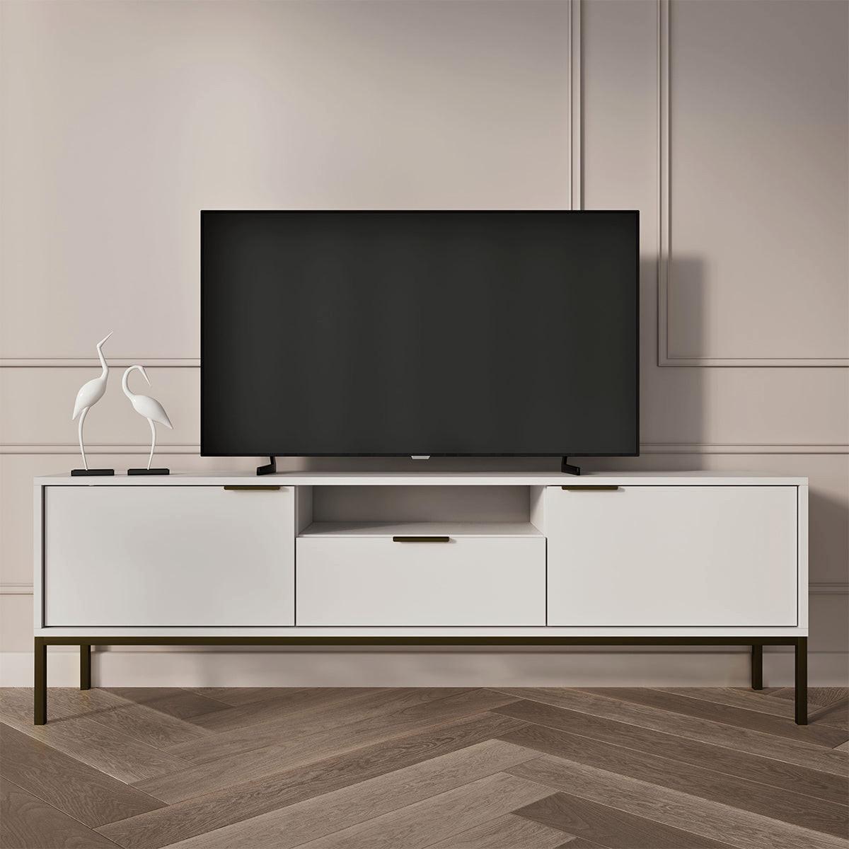 TV-MÖBEL Seattle Weiß und Schwarz - Schwarz/Weiß, Holzwerkstoff (135/56.4/33cm) - Petits-meubles