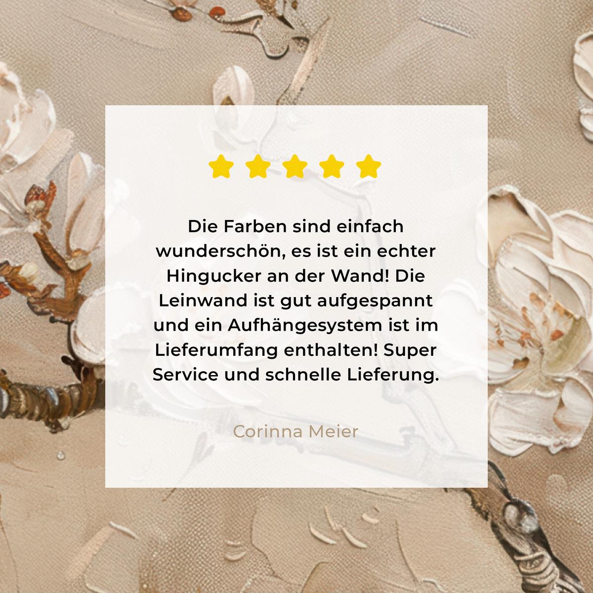 LEINWANDBILD Blumen - Modern - Beige - Weiß - Blüte Deko Groß 90x90 cm - Beige, Textil (90/90cm) - MuchoWow