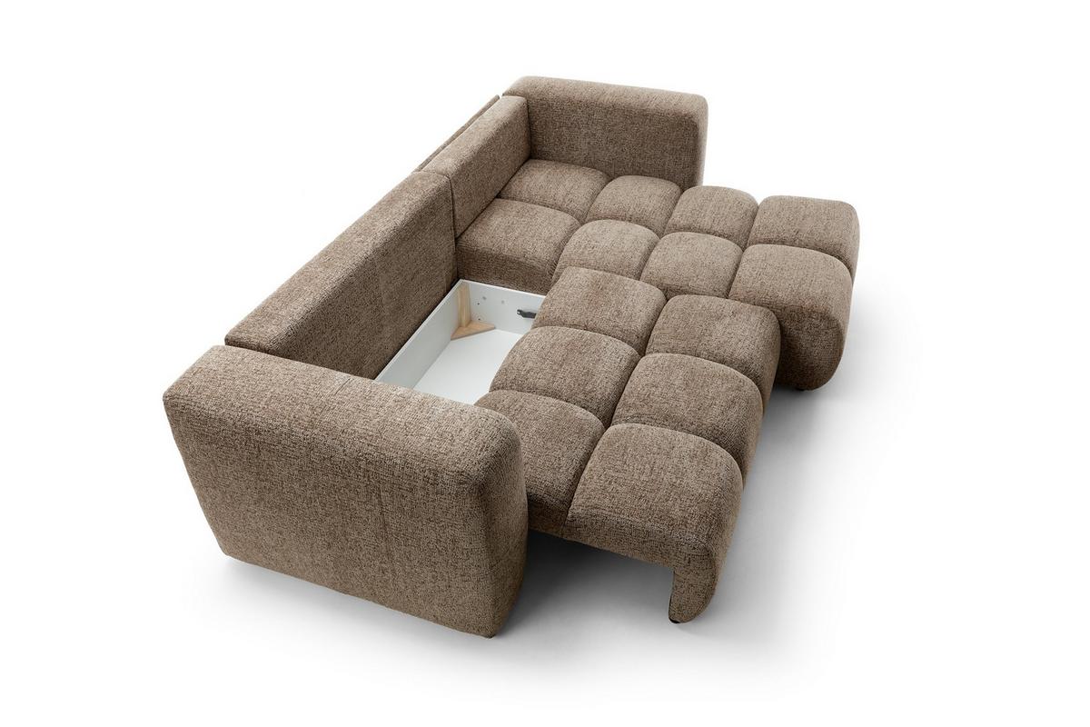 ECKSOFA ARTE 02 Braun Chenille mit Schlaffunktion - Braun, Holz (273/176cm) - MASSENO