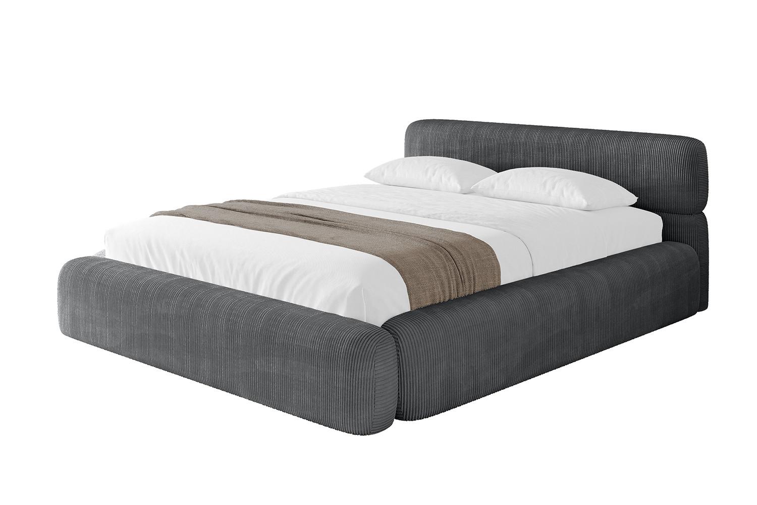 POLSTERBETT mit Bettkasten und Lattenrost, Boxbett ohne Matratze - ENORA-V1 180x200 Dunkelgrau - Anthrazit, Holzwerkstoff/Textil (180/200cm) - ALTDECOR