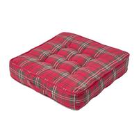 SITZKISSEN rot-grün kariert 50/50/10 cm – Baumwolle - Rot, Textil (50/50/10cm) - Homescapes