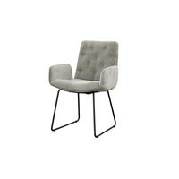 STUHL NEW CHARME Steingrau Cord (1er-Set) - Greige/Grau, Textil (59/87/66cm) - KAWOLA