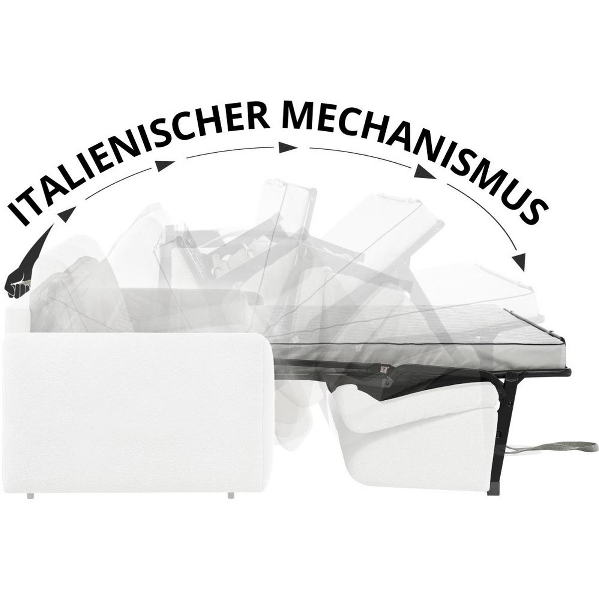 SCHLAFSOFA Pavarti mit italienischem Gestell, 180x195, Beige - Beige/Schwarz, Holzwerkstoff (234/88/100cm) - Beautysofa