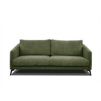 SOFA VILT 3-Sitzer, olivgrün - Schwarz/Olivgrün, Holzwerkstoff/Textil (202/89/94cm) - Wozimo