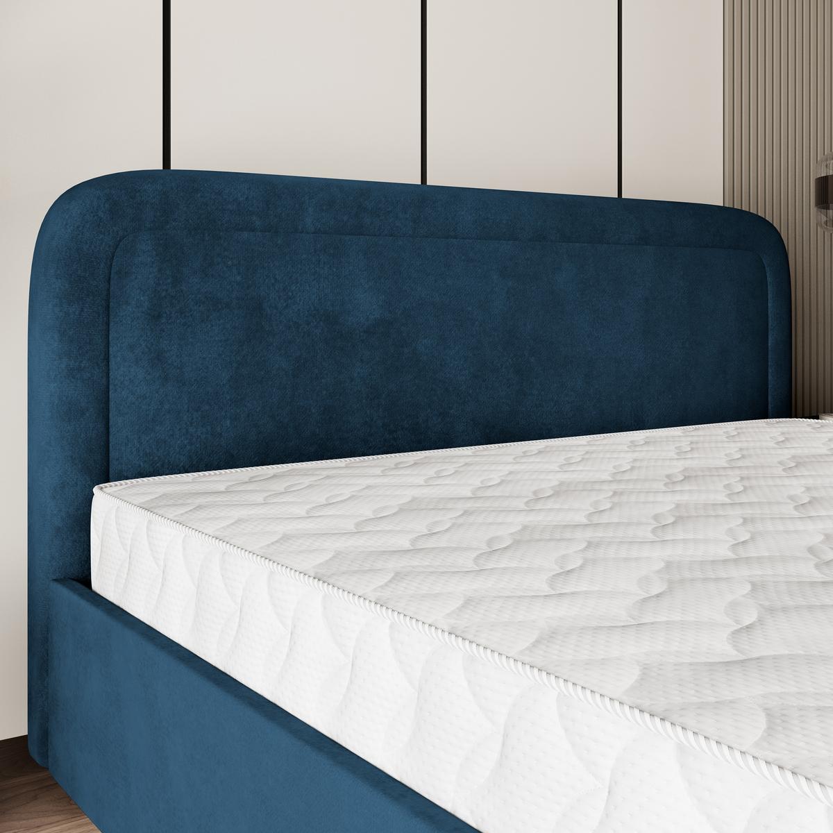 POLSTERBETT BENIRA K 120x200 cm mit Bettkästen - Blau - Blau, Holz/Textil - MASSENO