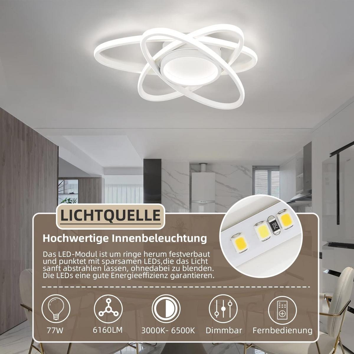 LED-DECKENLEUCHTE Dornbrand 42.0/8.5/42.0 cm - Weiß, Metall (42/42/8.5cm) - ZMH