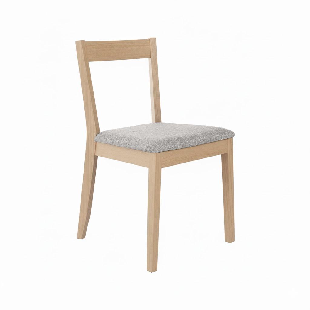 STUHL Moden mit Buchenholzbeinen, Polsterstuhl, Hellgrau - Buchefarben/Hellgrau, Holz (45/84/45cm) - Beautysofa