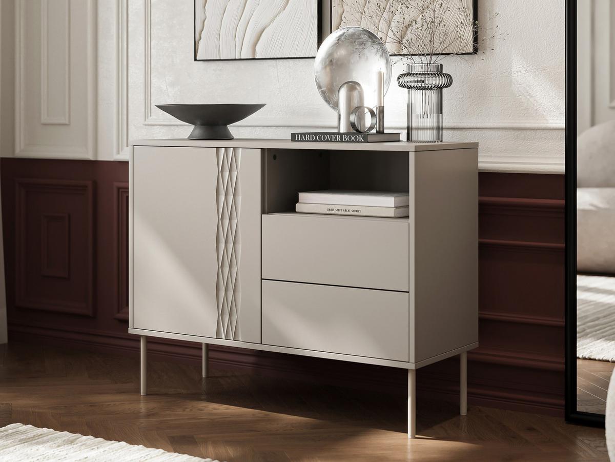 KOMMODE Tresse 1D2S - Beige, Holzwerkstoff/Metall (100/75/40cm) - MIRJAN24