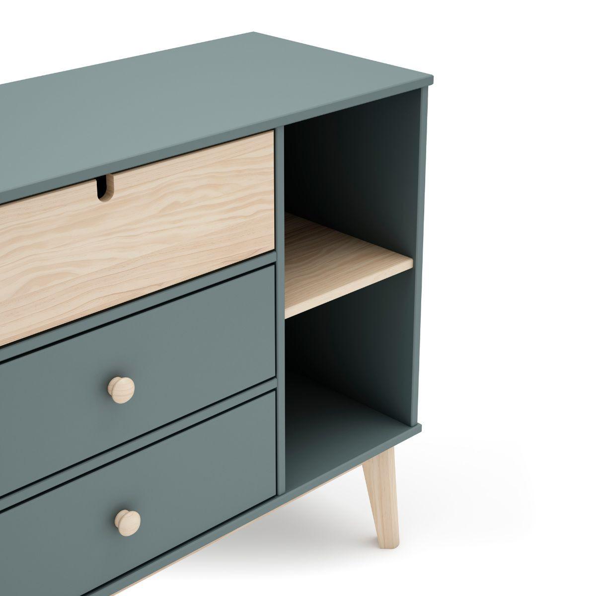 KOMMODE Estefania Grün 90/40/81 cm - Grün, Holz (40/81/90cm) - Calicosy