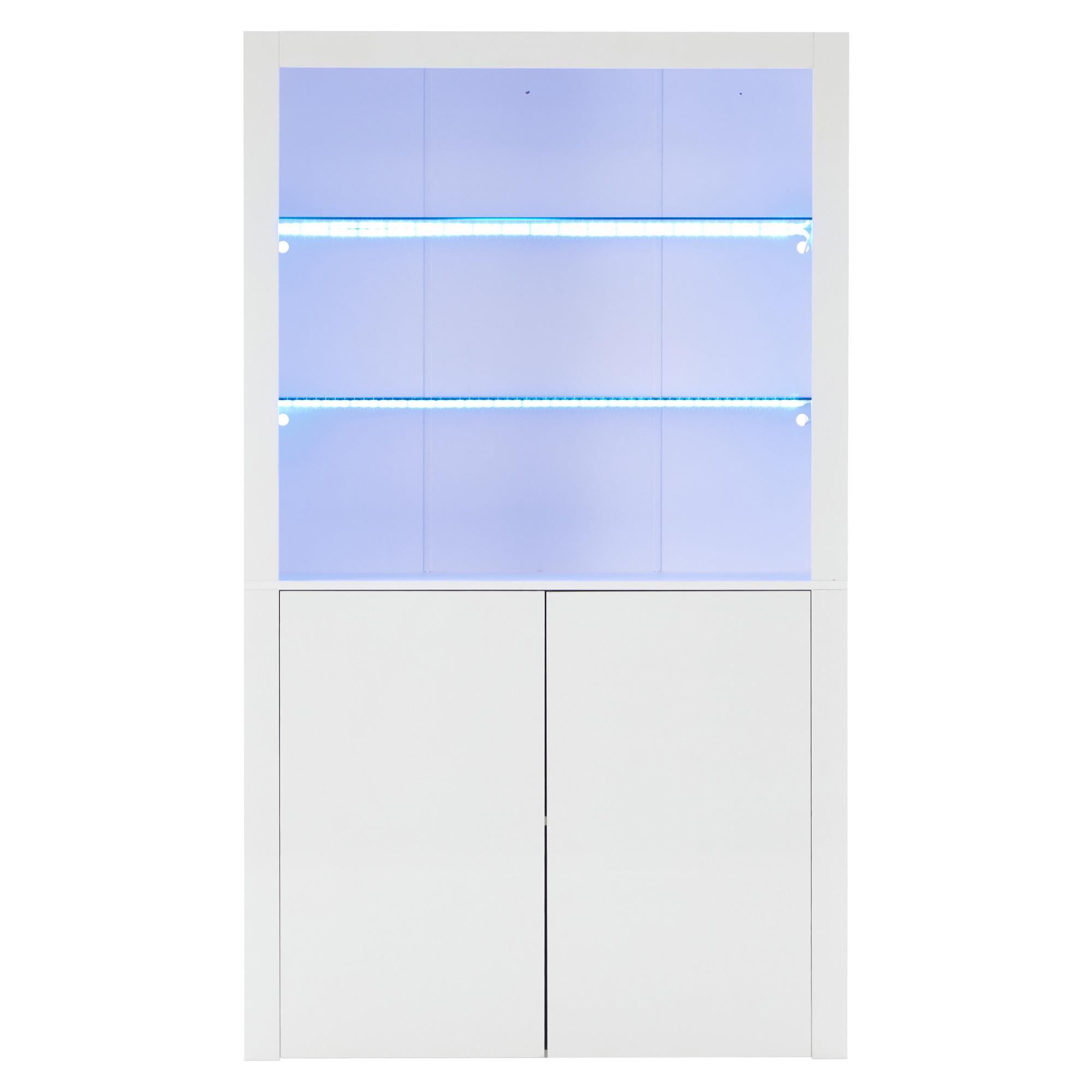HIGHBOARD mit LED-Beleuchtung, geräumiger Stauraumschrank - Eiche San Remo, Holzwerkstoff (100/170/35cm) - Urban Meuble