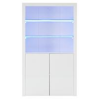 HIGHBOARD mit LED-Beleuchtung, geräumiger Stauraumschrank - Eiche San Remo, Holzwerkstoff (100/170/35cm) - Urban Meuble
