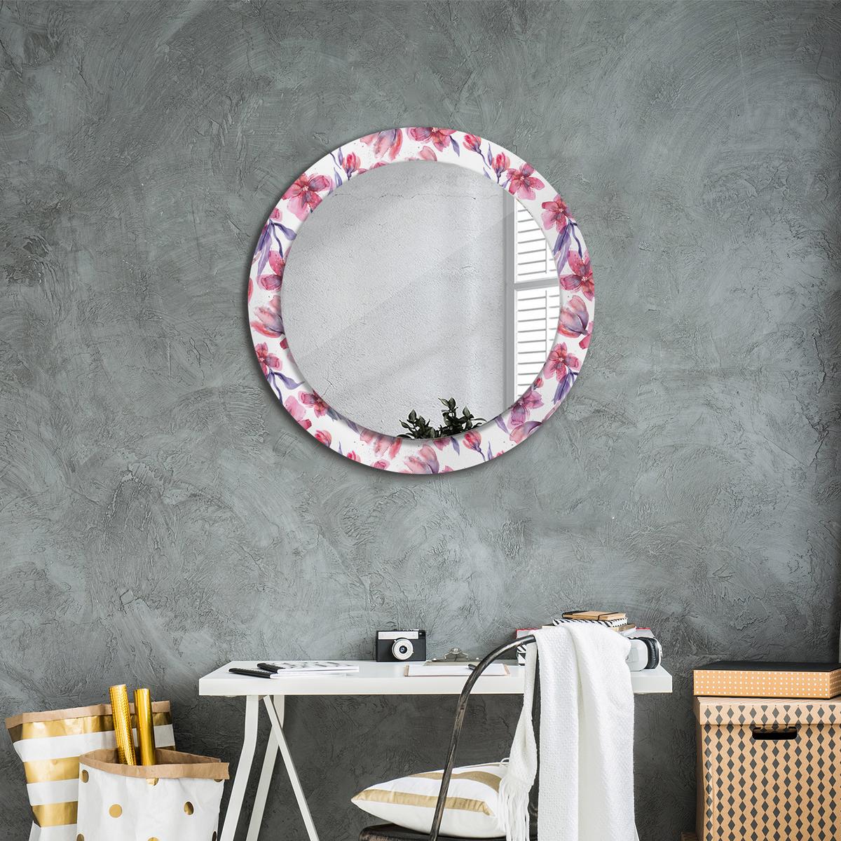 SPIEGEL Rund Ø 70 cm mit Aufdruck - Pink, Glas (70/70/0.4cm) - Wallfluent