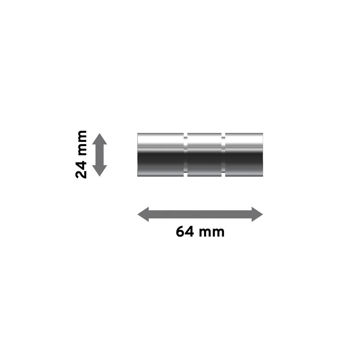 ENDSTÜCKE FÜR GARDINENSTANGEN 20 mm Ø, Elanto Chrom, Packung 2 Stück - Chromfarben, Metall (6.4/2.4/2.4cm) - INTERDECO