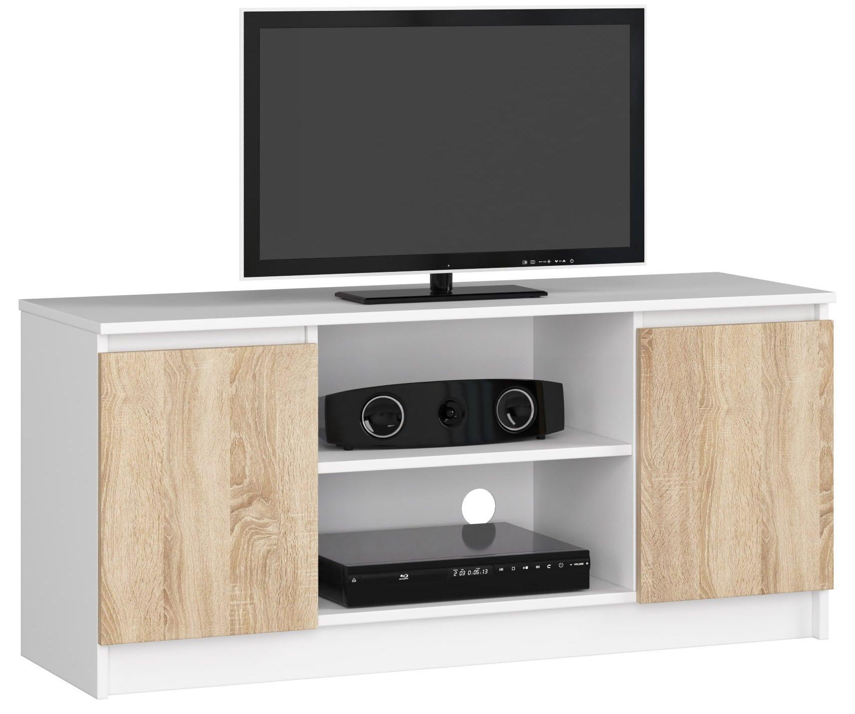 LOWBOARD Weiß, Eiche Sonoma 55/120/40 - Weiß/Sonoma Eiche, Holzwerkstoff (120/55/40cm) - RAUMHIRSCH FURNITURE