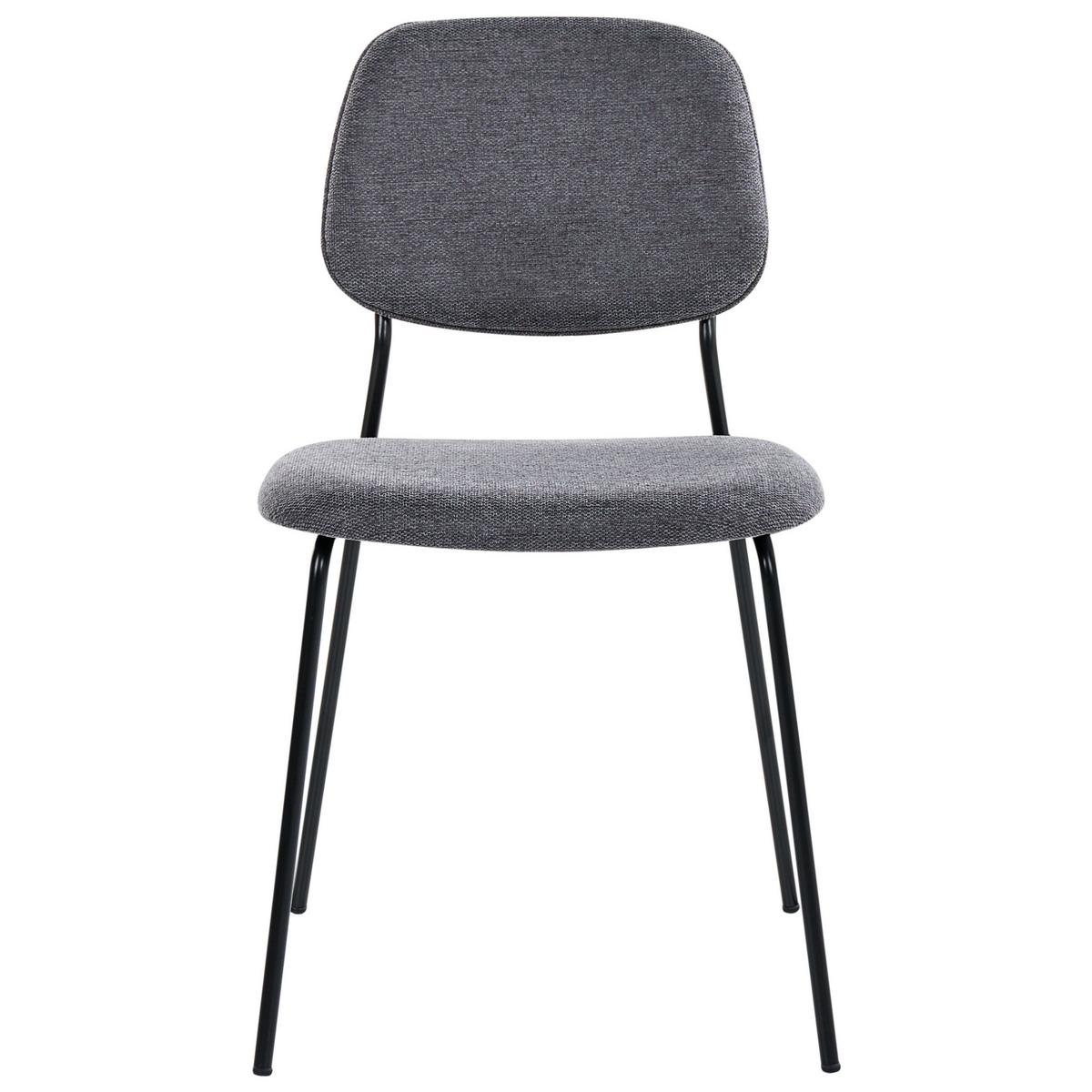 ESSZIMMERSTUHL 4er-Set Stoff Grau Riley - Grau, Textil (48/83/52cm) - Beliani