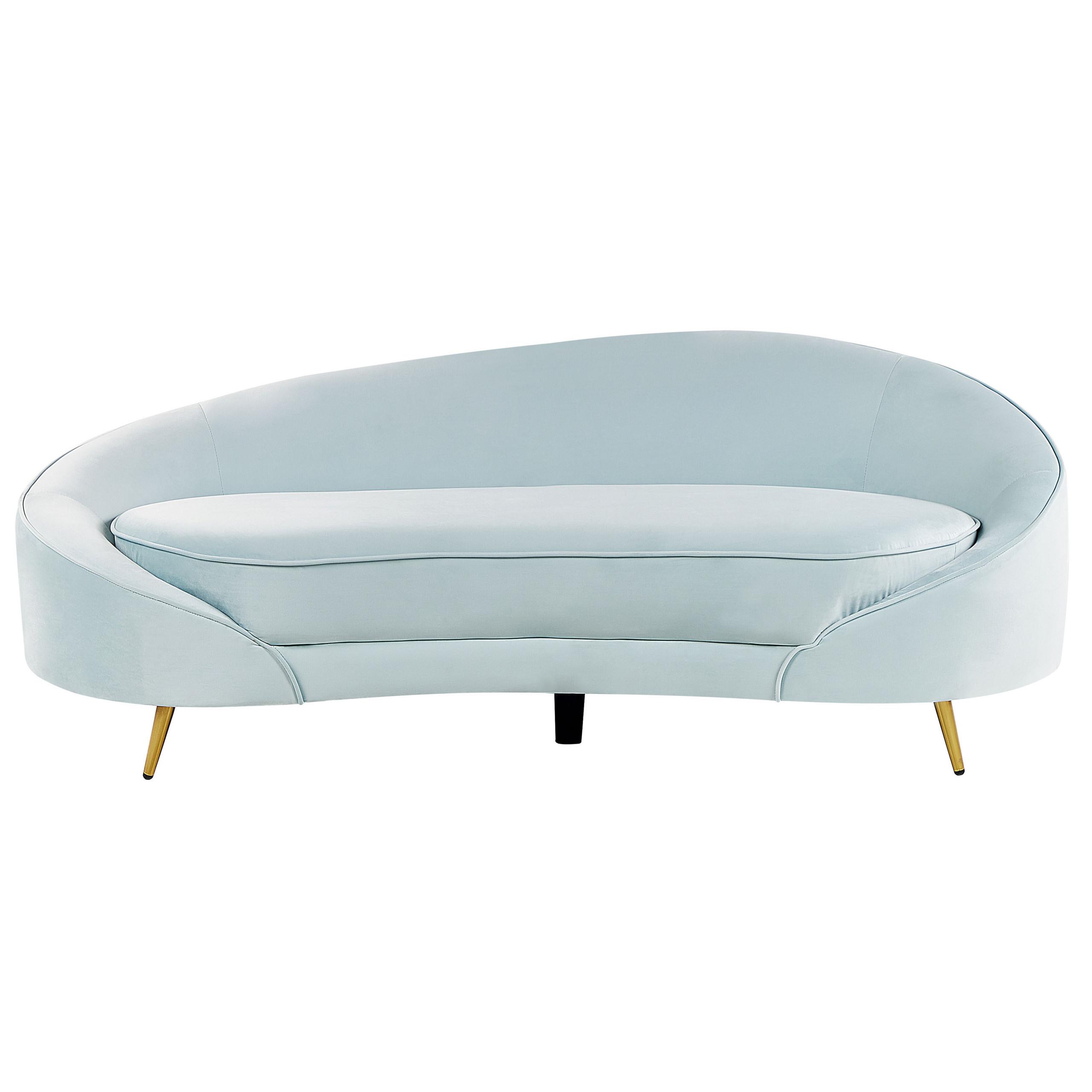 3-SITZER-SOFA Samtstoff Hellblau Savar - Hellblau, Textil (183/69/84cm) - Beliani