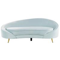 3-SITZER-SOFA Samtstoff Hellblau Savar - Hellblau, Textil (183/69/84cm) - Beliani