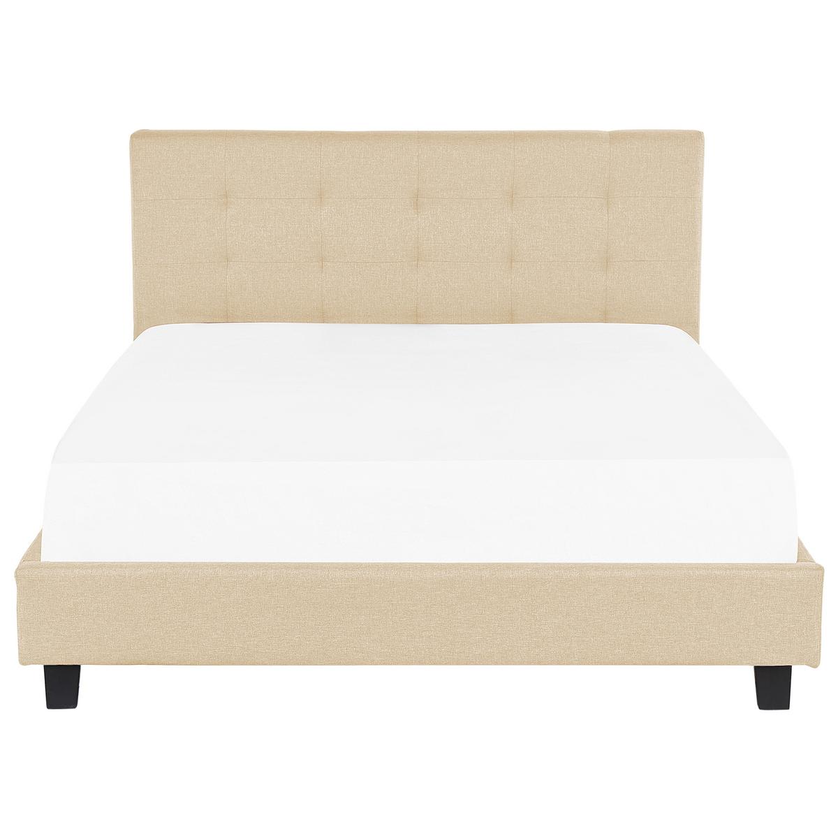 BETT mit Lattenrost 180x200 cm Beige La Rochelle - Beige, Textil (180/200cm) - Beliani
