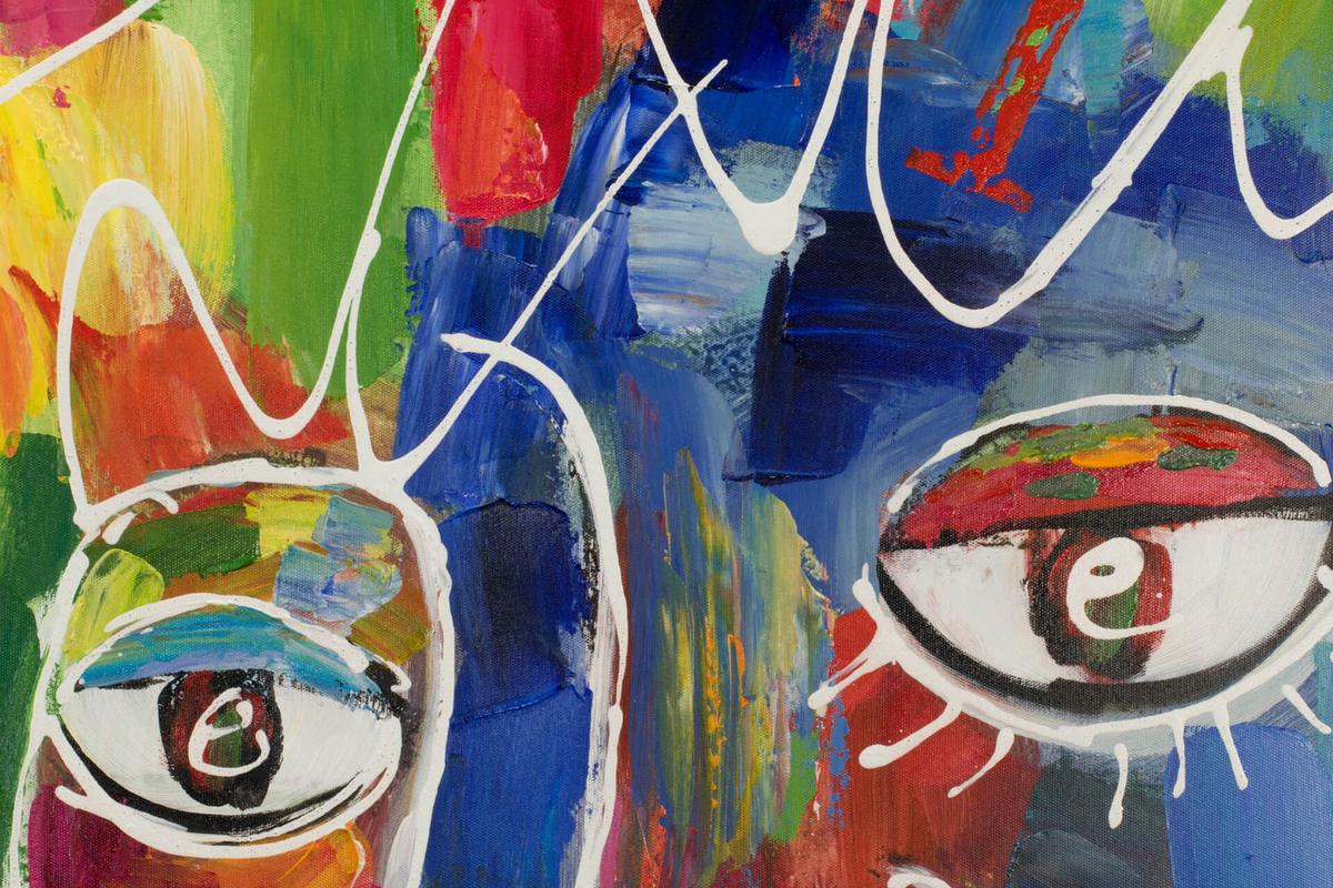 ACRYLBILD HANDGEMALT 80/80 cm - Multicolor, Holz/Textil (80/80cm) - KUNSTLOFT