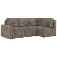 ECKSOFA NESSARO COR L - Hellbraun Cord - Rechts - Hellbraun/Schwarz, Kunststoff/Textil (240/151cm) - MKS