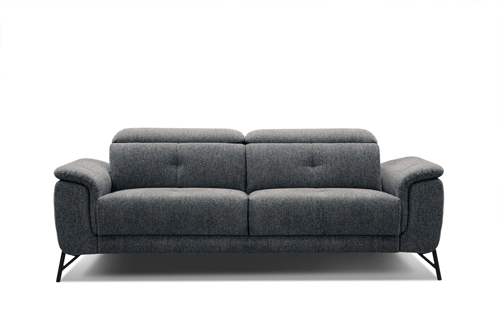 SOFA AVENA 3-Sitzer, dunkelgrau - Dunkelgrau, Holzwerkstoff/Textil (204/80/108cm) - Wozimo