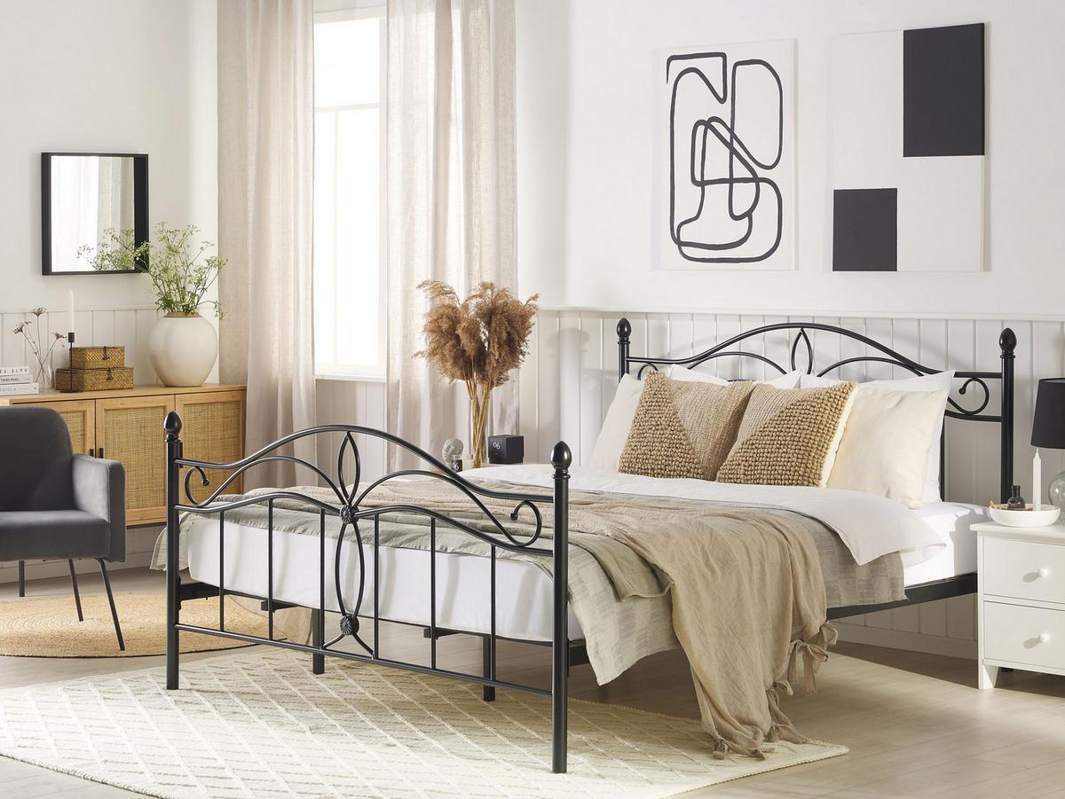 METALLBETT 180/200cm Schwarz Antlia - Schwarz, Metall (180/200cm) - Beliani