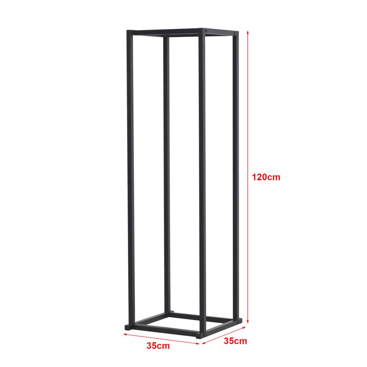 KAMINHOLZREGAL Tibro - Schwarz, Metall (35/120/35cm) - [en.casa]