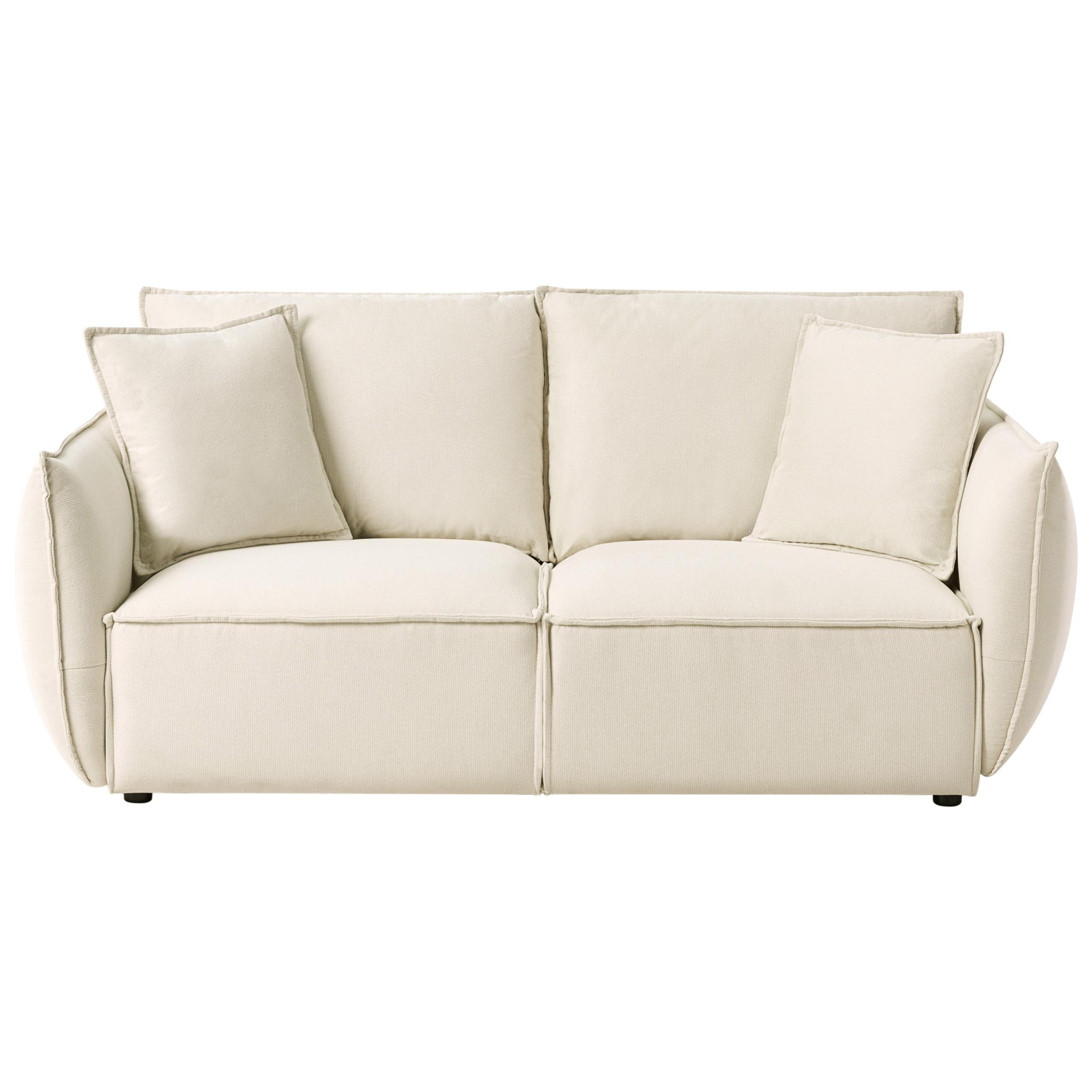 3-SITZER-SOFA Stoff Hellbeige Kunes - Beige, Textil (190/82/92cm) - Beliani