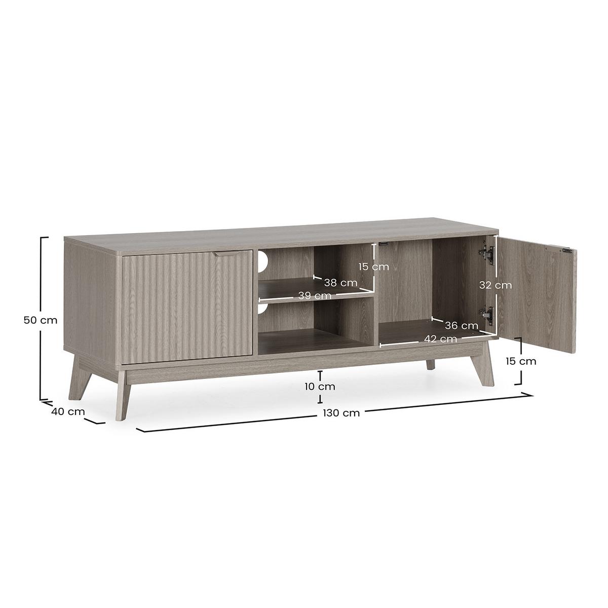 TV-ELEMENT Oporto 2 türen Eichenfarbe - Honigeiche, Holzwerkstoff (130/50/40cm) - VS Venta-stock